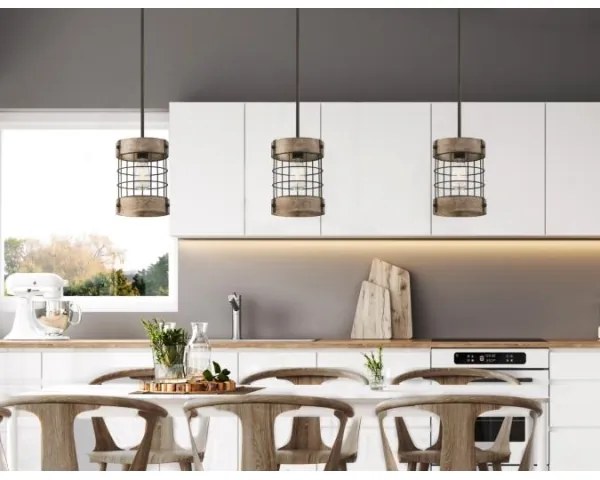 Westinghouse 61180 - Luster na lanku LANGSTON 1xE27/60W/230V borovica