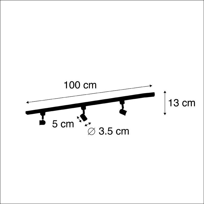 Moderný koľajnicový systém s 3 reflektormi 1-fázový biely - Jeany