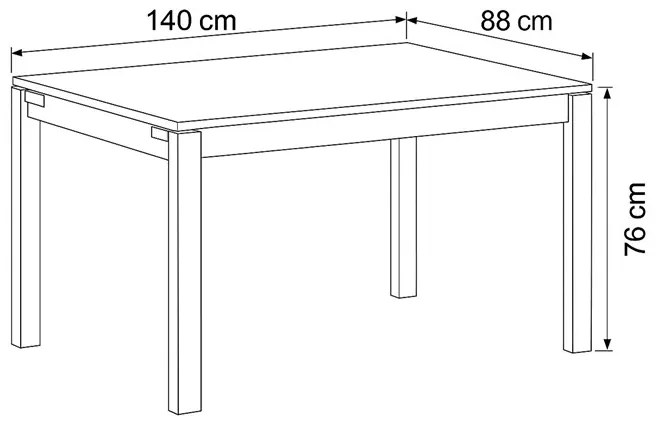 Autronic BONTEC Jedálenský stôl 140x88cm, mdf, divoký dub, HT-725 OAK Farba: Hnedá