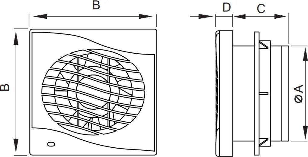 Kúpeľňový ventilátor MEXEN DXS 120 so spätnou klapkou a ovládaný lankom - biely, W9603-125K-00