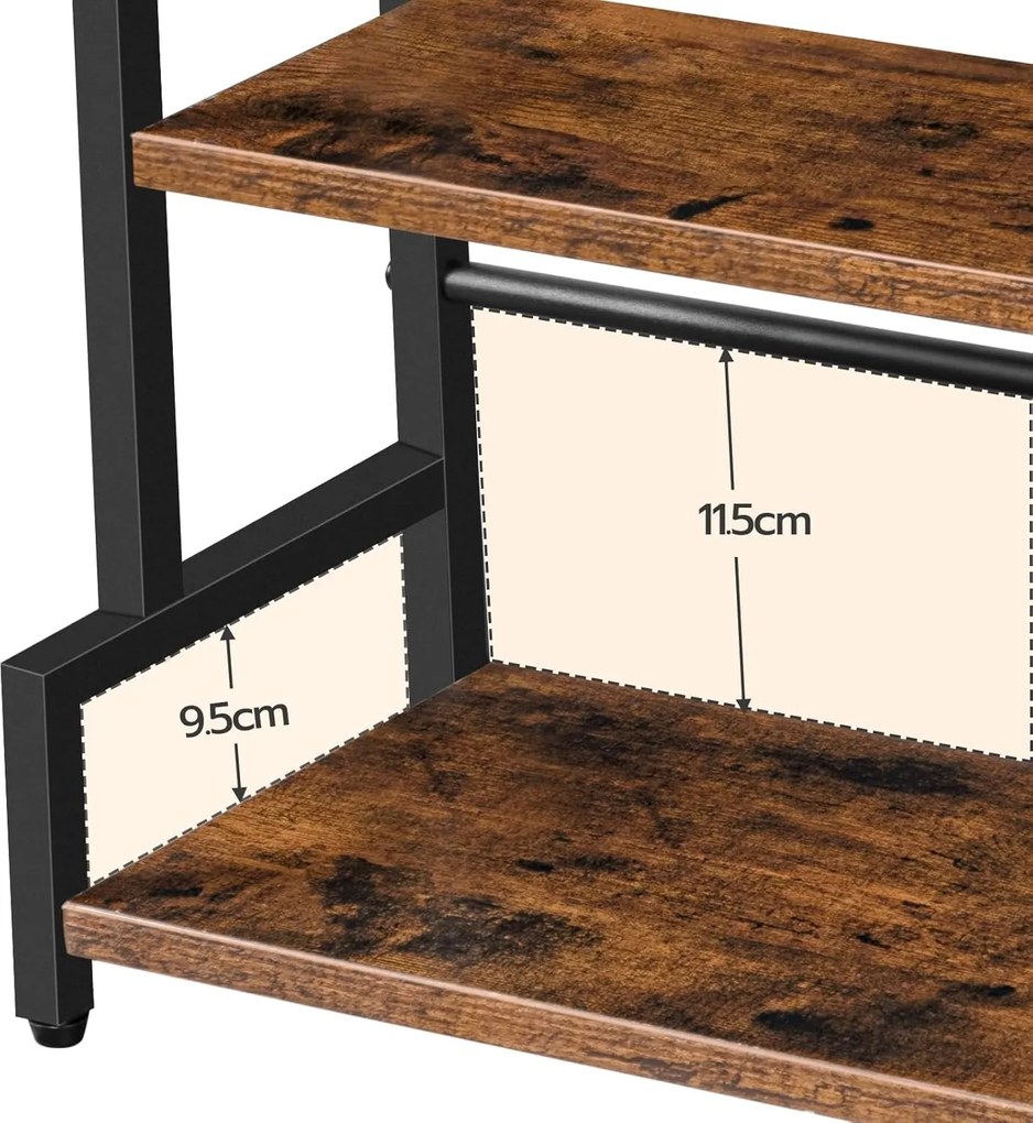 Stolový kuchynský regál Vasagle Noby 43 cm hnedý/čierny