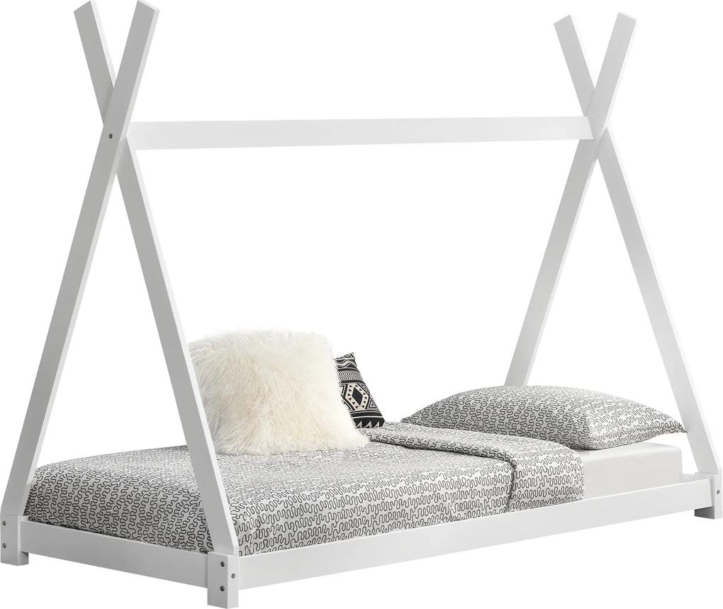 [en.casa] Detská posteľ "Teepee" AAKB-8676 - biela - 90 x 200 cm