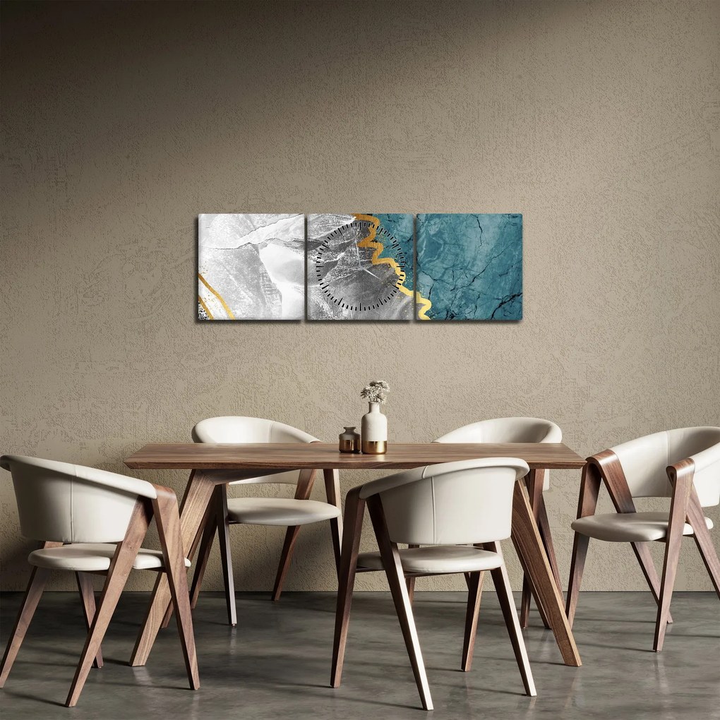 Obraz - Mramor (s hodinami) (90x30 cm)