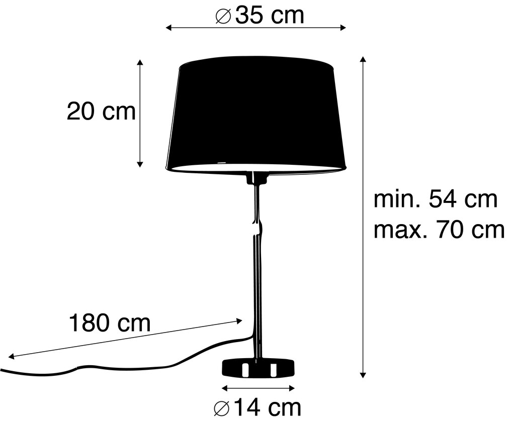 Stolná lampa bronzová s tienidlom bielym 35 cm nastaviteľná - Parte