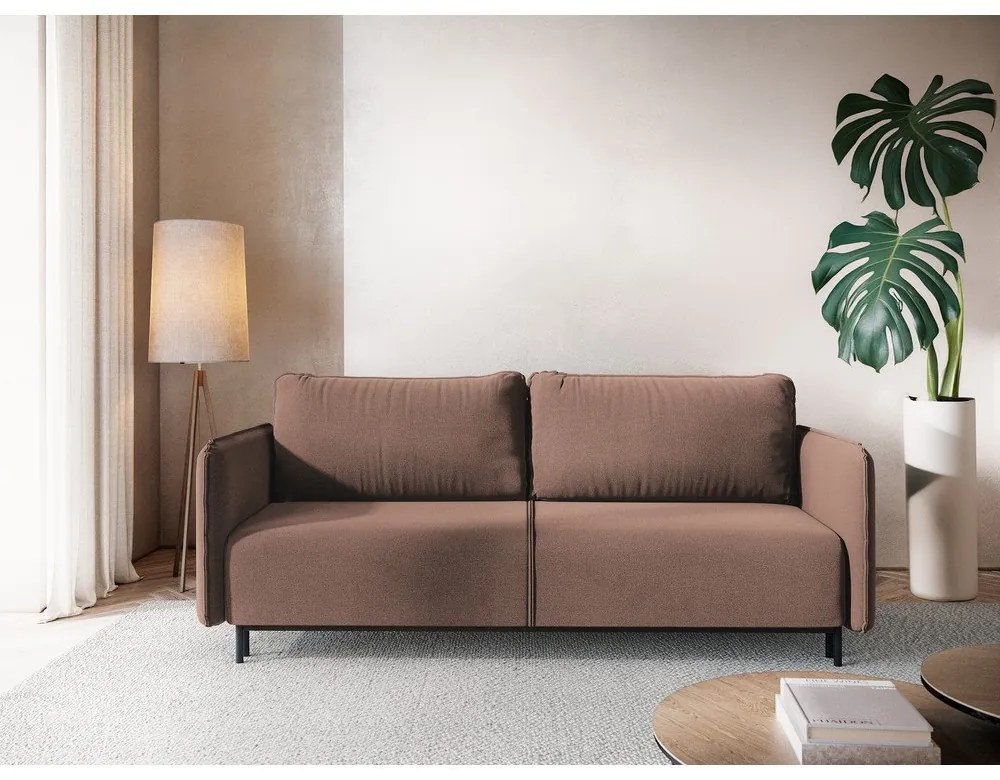 Ružová rozkladacia/s úložným priestorom pohovka 226 cm Luana – Makamii