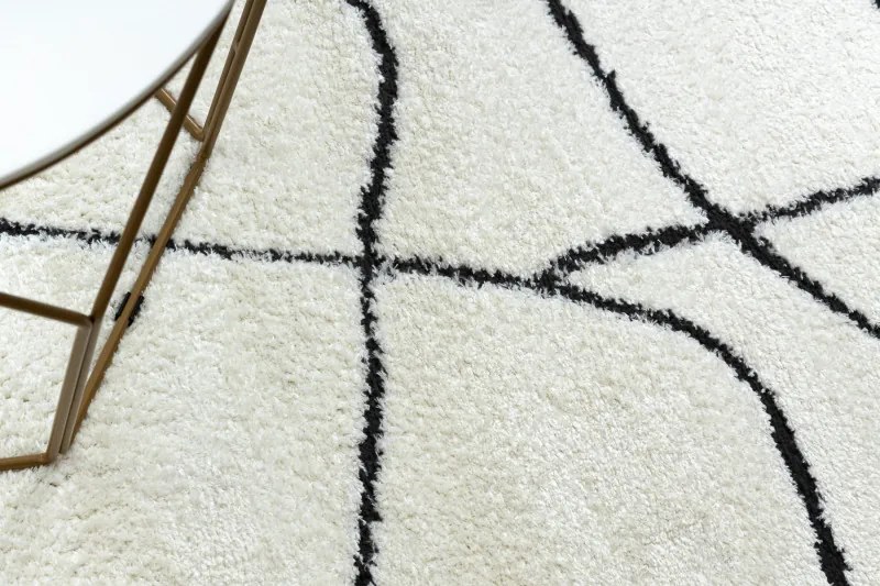 Dywany Łuszczów, Kusový koberec Mode 8522 abstract cream/black, 180x270, biela, chodba / predsieň