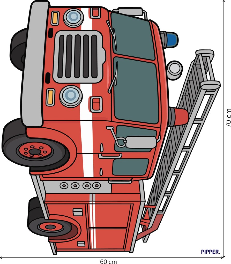 PIPPER. Textilná nálepka na stenu "Hasiči"