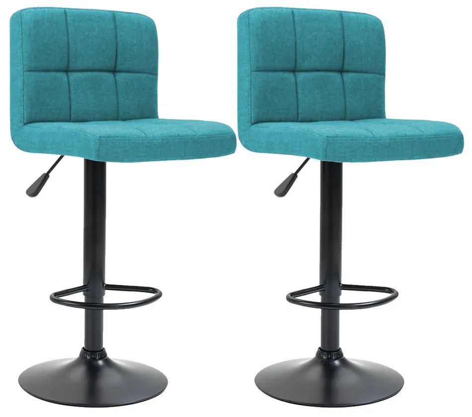 Barové stoličky s látkovým poťahom, 2 ks, rôzne farby- mätové