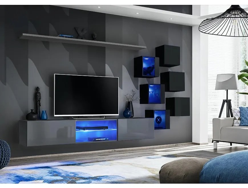 Obývacia Stena Switch Xxi Grafit/Čierna