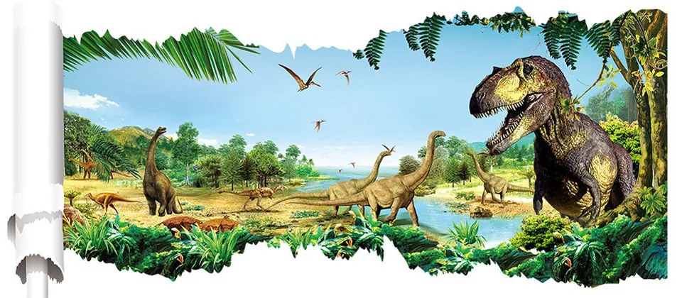Veselá Stena Samolepka na stenu na stenu Dinosaure a Tyranosaure