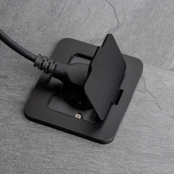 Solight 5B322B - Vonkajšia vstavaná podlahová zásuvka IP55 čierna obdĺžnikový