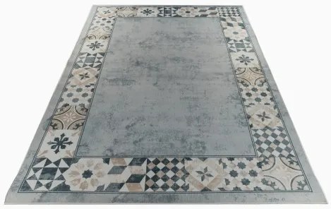 Protišmykový koberec / behúň CRYSTAL PRINT sivý / béžový
