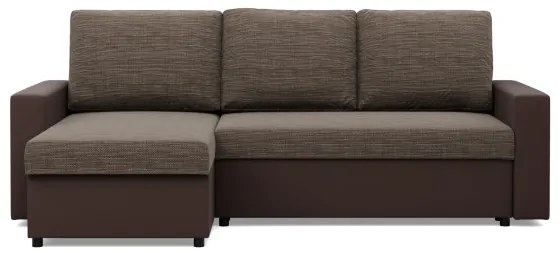 Rohová rozkladacia sedačka LUNA hnedá / cappuccino