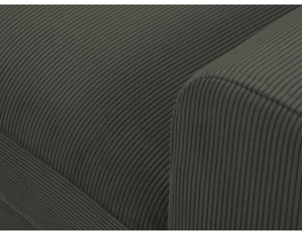 Čierna menčestrová rozkladacia/s úložným priestorom rohová pohovka (ľavý roh/s leňoškou) Kyoto – Cosmopolitan Design