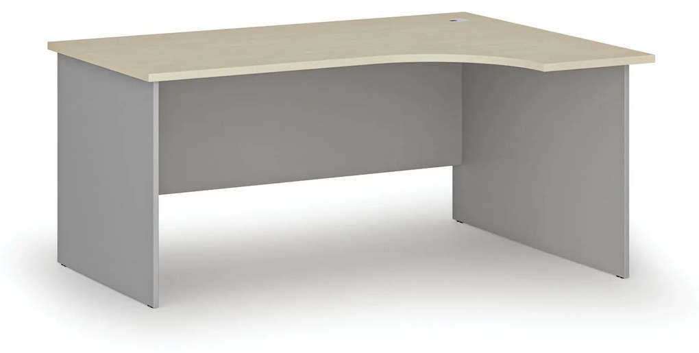 Kancelársky rohový pracovný stôl PRIMO GRAY, 1600 x 1200 mm, pravý, sivá/breza