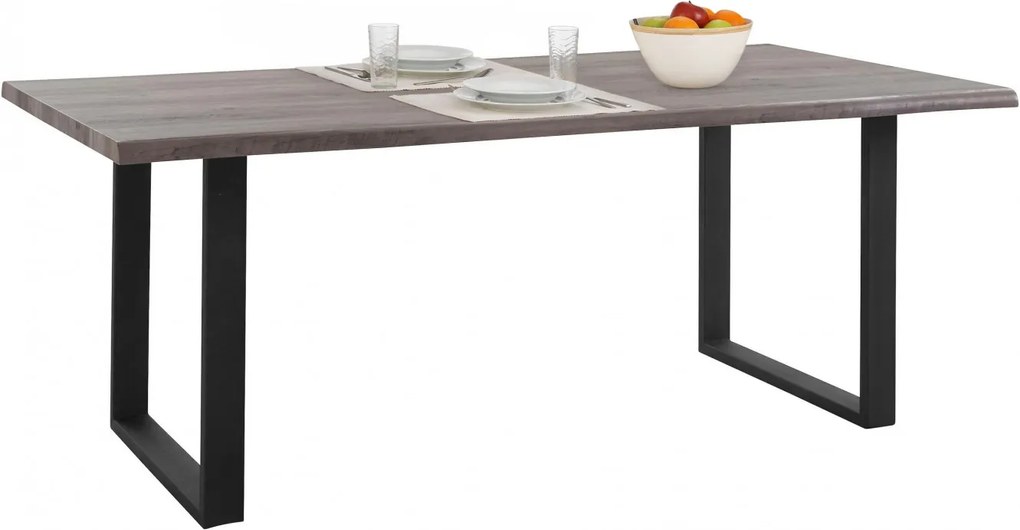 Jedálenský stôl Sinc, 200 cm, sivá/čierna