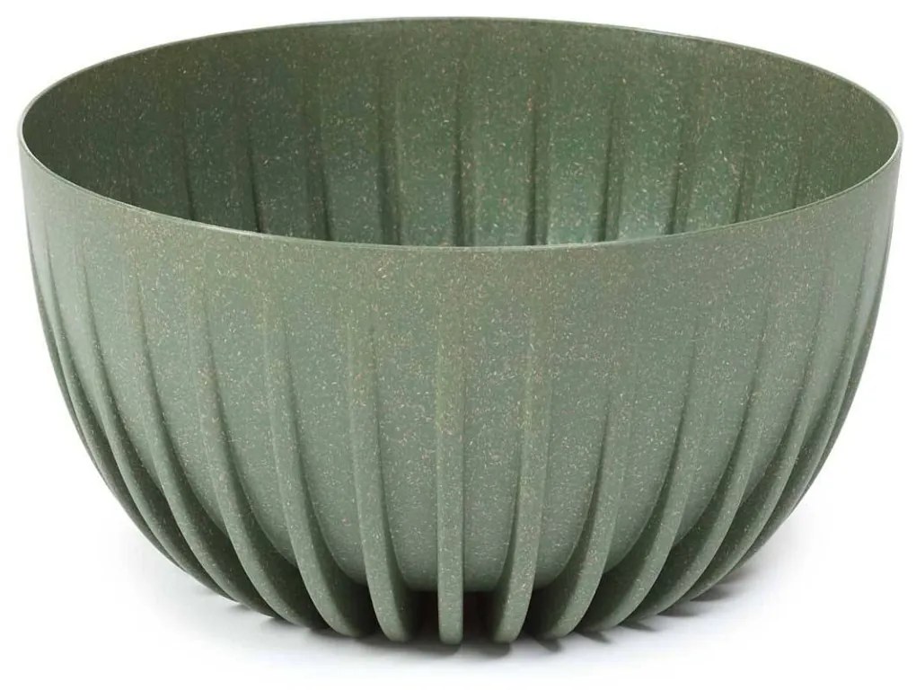 Sada 2 kvetináčov PRUHOVANÝCH ECO zelená