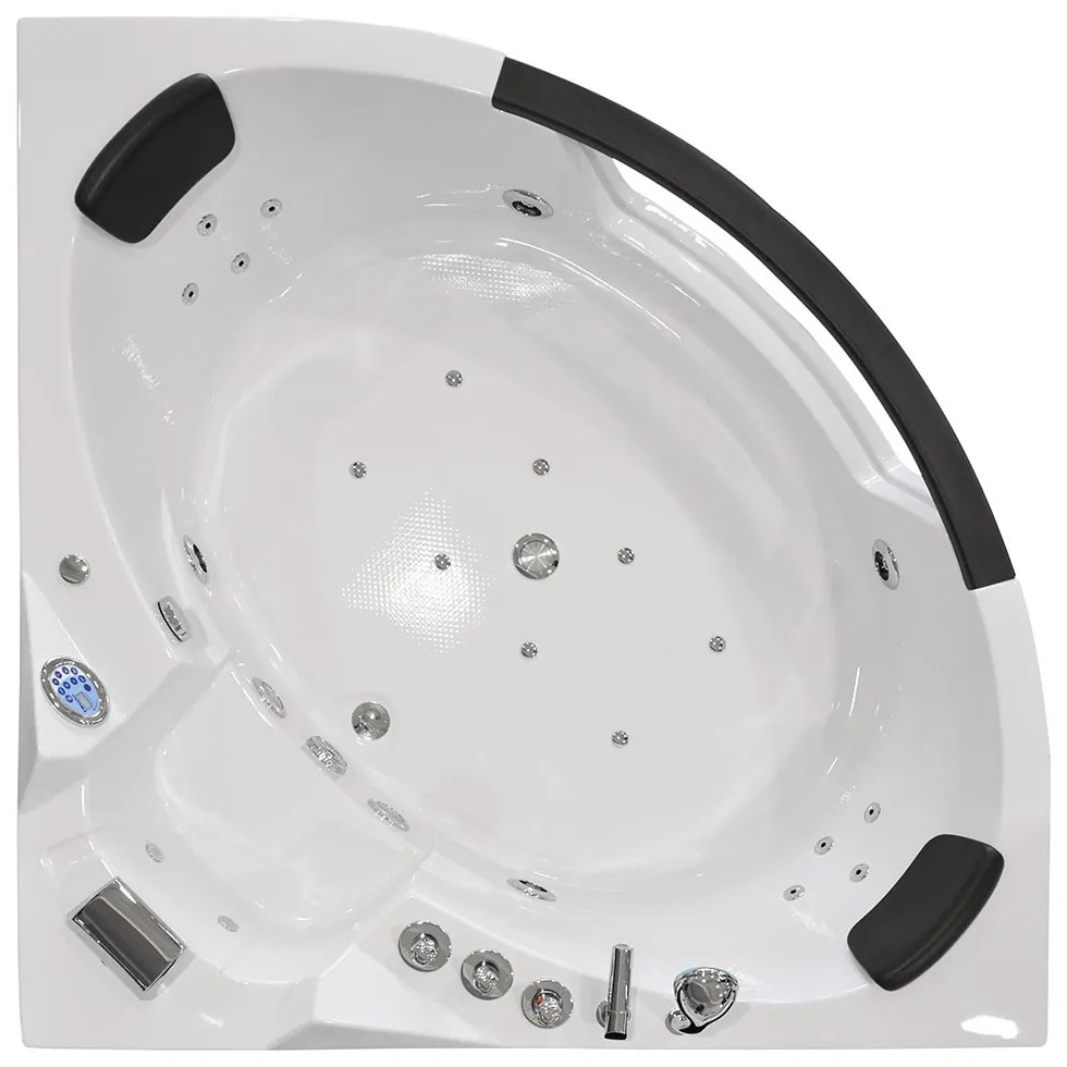 M-SPA - Kúpeľňová vaňa s hydromasážou biela TURBO PLUS 2-miestna 152 x 152 x 67 cm (MSPA10632 TURBO+)
