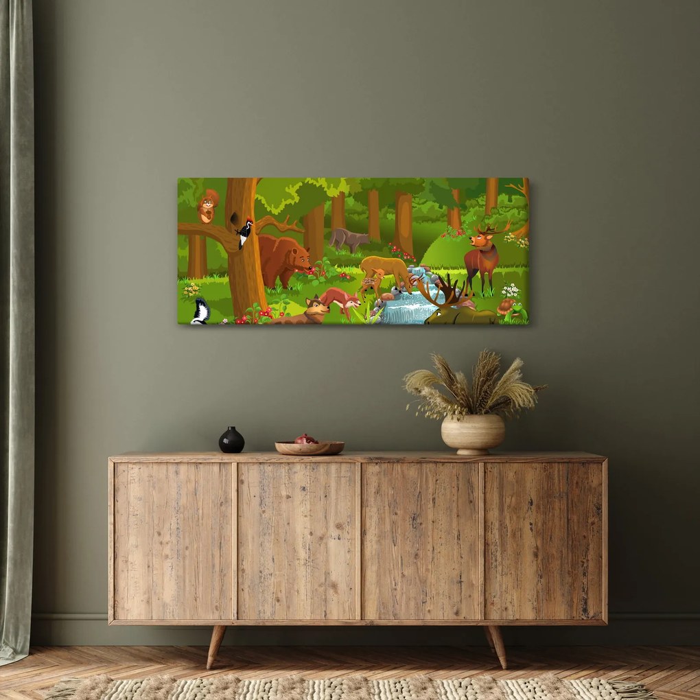 Detský obraz so zvieratkami (120x50 cm)