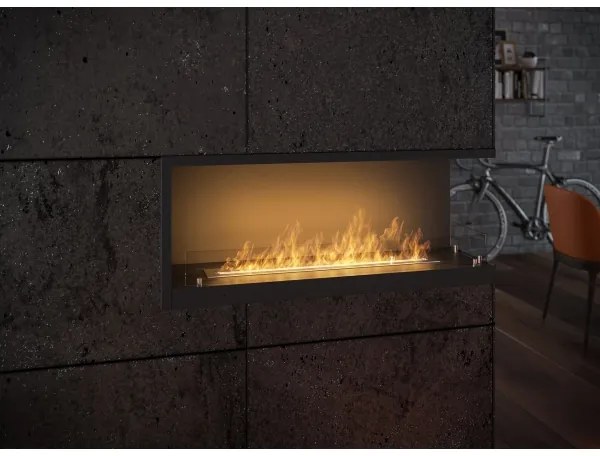 InFire - Rohový BIO krb 110x45 cm 3kW čierna