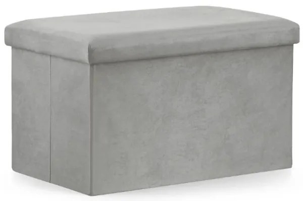 Skladacia taburetka sivá XL zamat sivá