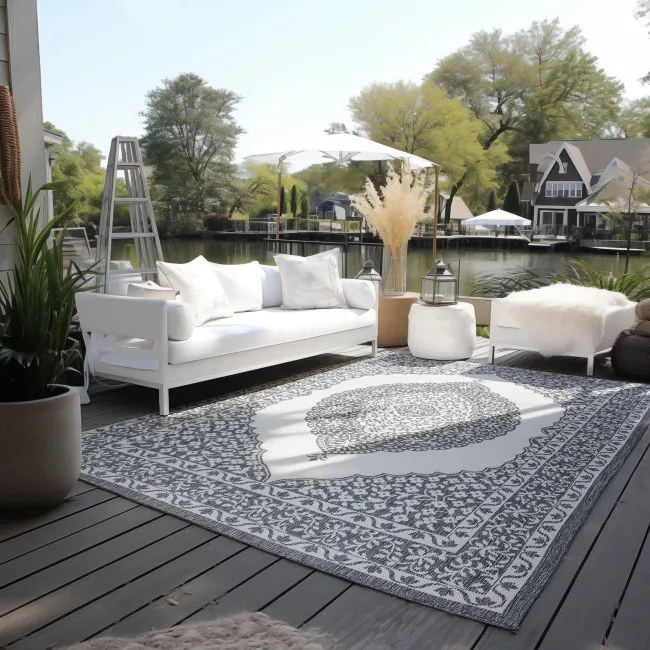 Obojstranný koberec Elle Decoration GEMINI Meekly strieborný