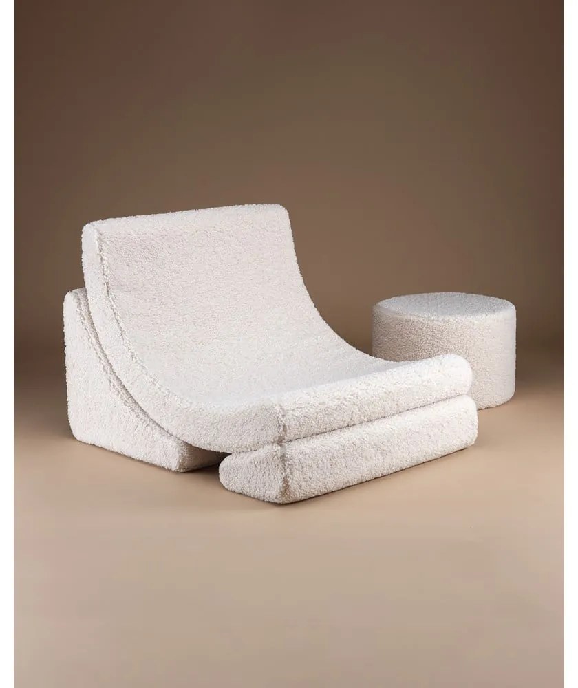 Krémové detské kresielko z textílie buklé Moon – Wigiwama