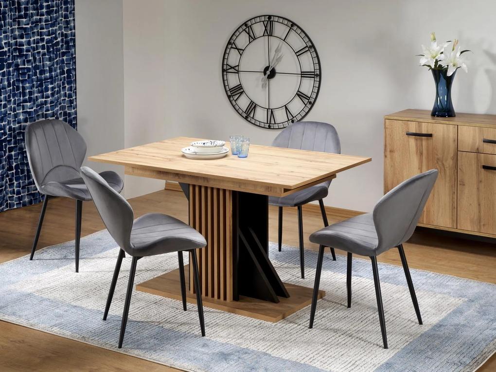 Jedálenský stôl Fabiano (dub wotan + čierna) (pre 4 až 6 osôb). Vlastná spoľahlivá doprava až k Vám domov. 1092389