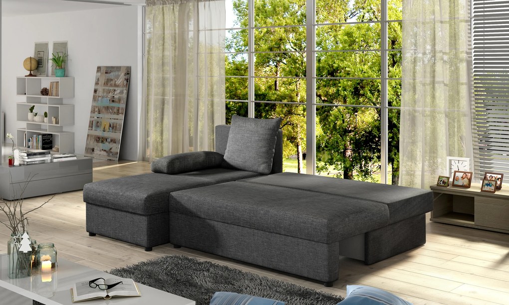 Rohová sedačka Genna (sivá) (L). Akcia -18%. Vlastná spoľahlivá doprava až k Vám domov. 1025402