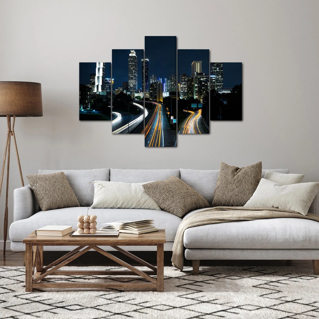 Obraz nočnej metropoly (150x105 cm)