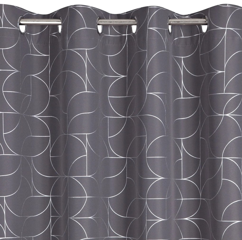 ZÁVES NA KRÚŽKOCH EVI 140X250 CM STRIEBORNÁ