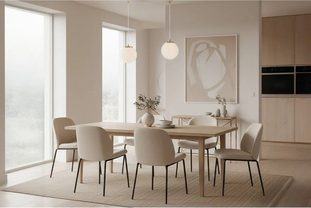 Závesné svietidlo Florence, 2x biele sklenené tienidlo, g/be