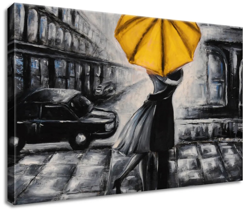 Gario Obraz na plátne Žltý bozk v daždi Rozmery: 90 x 60 cm