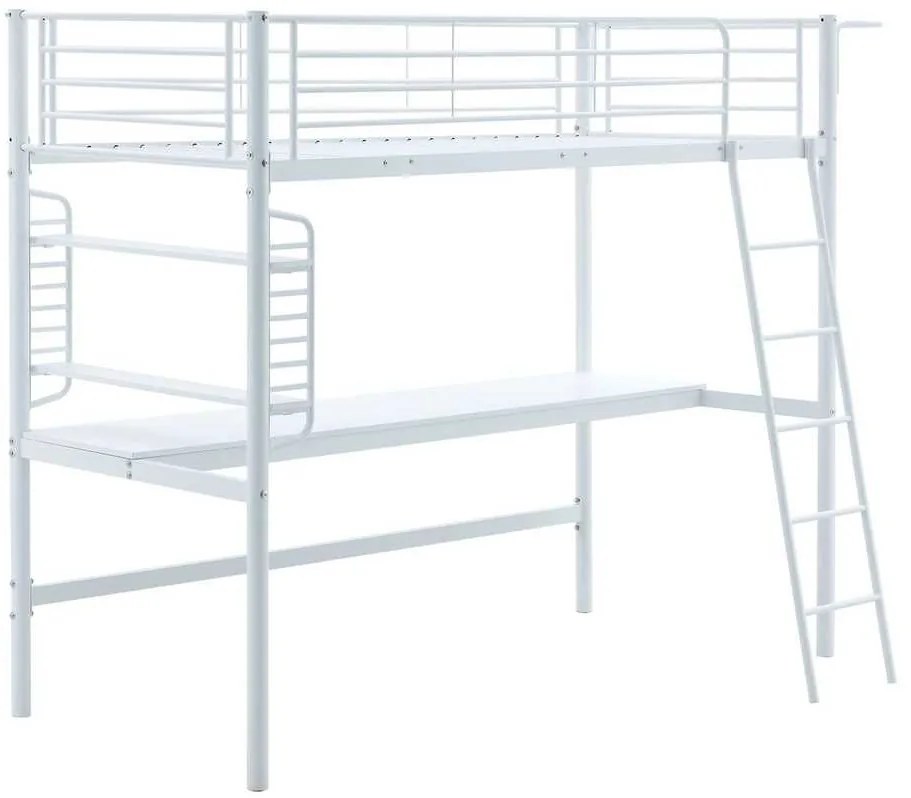 Poschodová posteľ so stolom Joliet 90 x 200 cm, biela