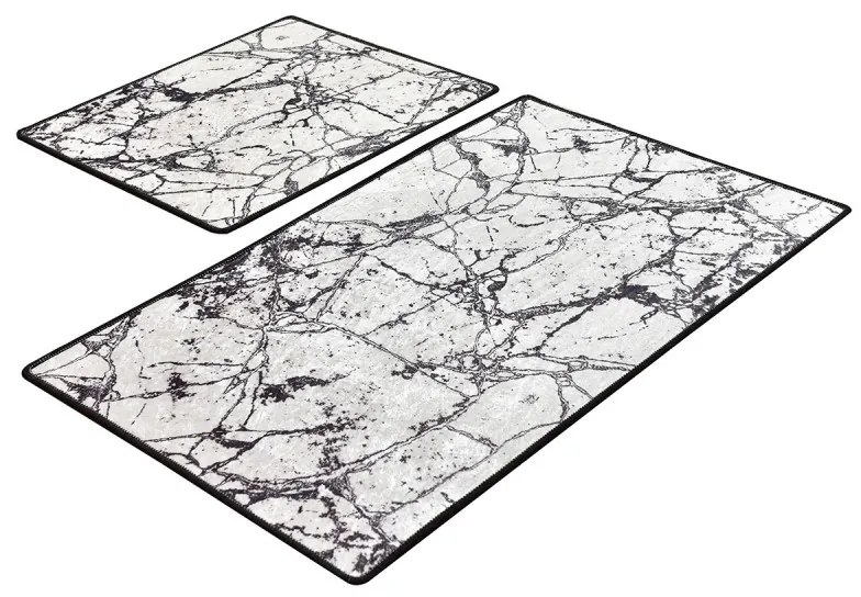 Súprava 2 kúpeľňových predložiek MarbleWorld čierna/biela