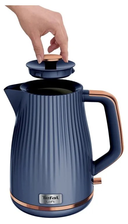 Tmavomodrá rýchlovarná kanvica 1,7 l Loft KO251430 – Tefal