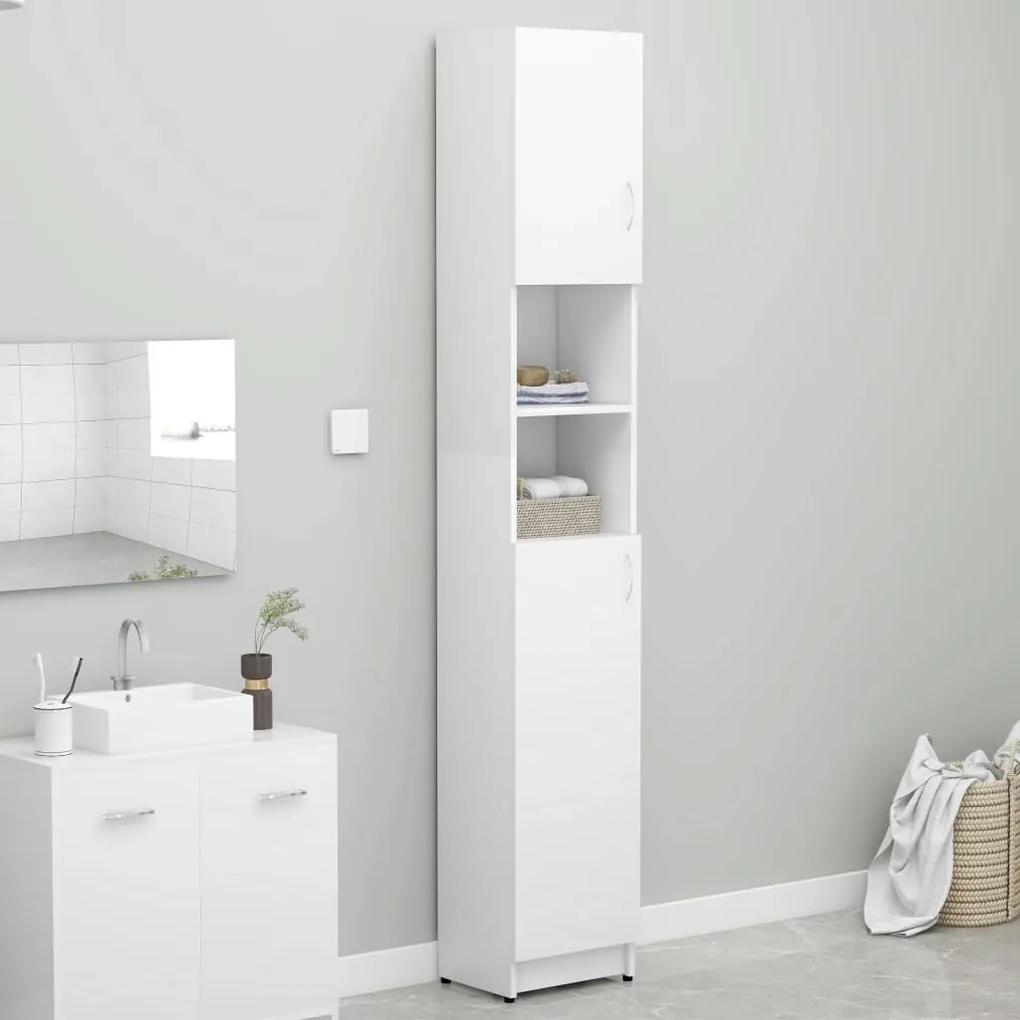 vidaXL Skrinka do kúpeľne, biela 32x25,5x190 cm, drevotrieska