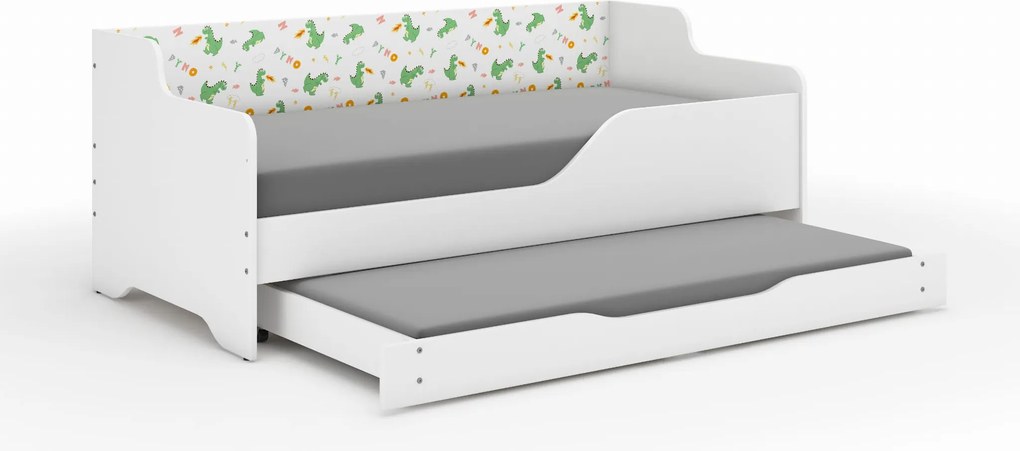 Wooden Toys Detská posteľ LILU 160x80 DINO s funkciou spania
