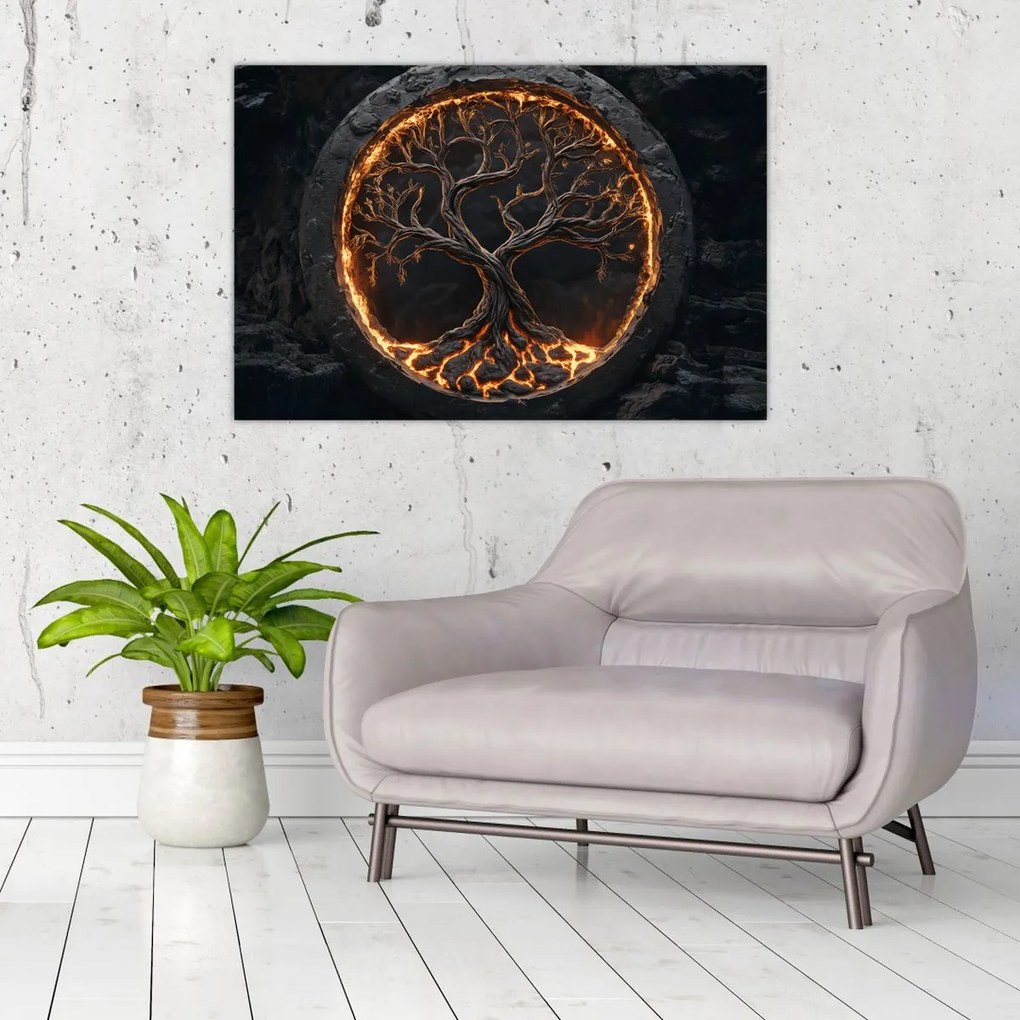 Obraz – Strom života v láve I. (90x60 cm)
