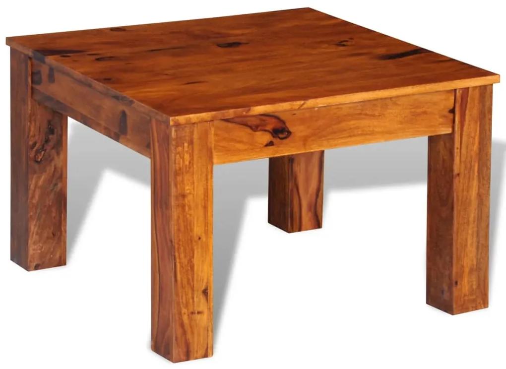 vidaXL Konferenčný stolík, drevený masív sheesham 60x60x40 cm