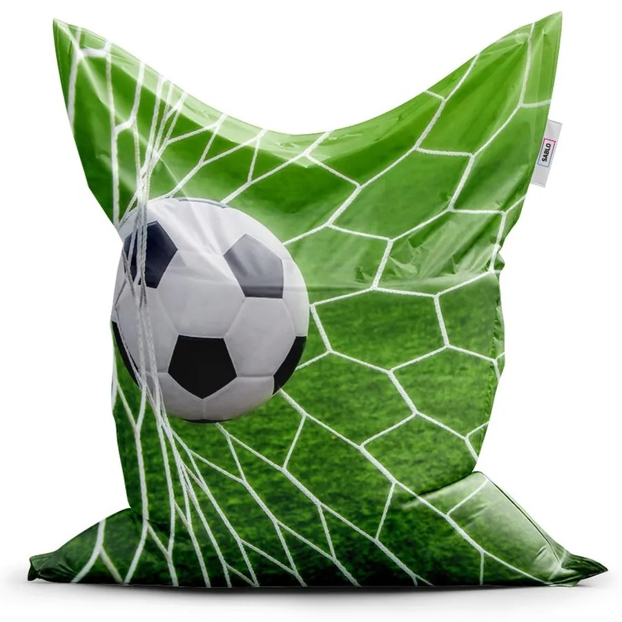 Sedací vak Classic futbalová lopta v bráne, zelená