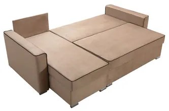 Rozkladacia rohová sedacia súprava 147 ELIJAH Pravá Svetlohnedá/hnedá
