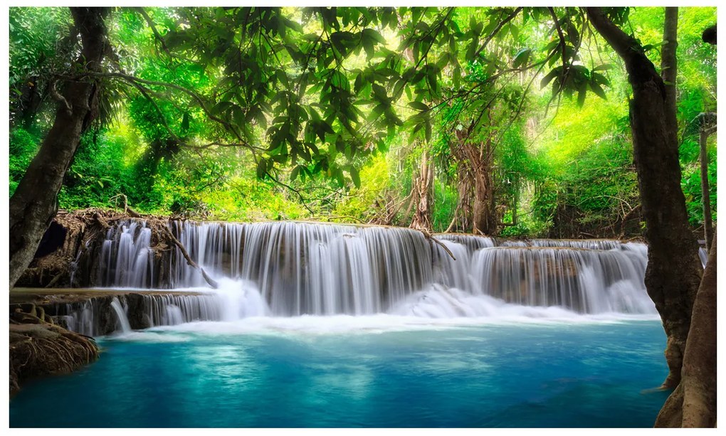 Gario Fototapeta Číry vodopád v džungli Veľkosť: 368 x 248 cm, Materiál: Samolepiaca