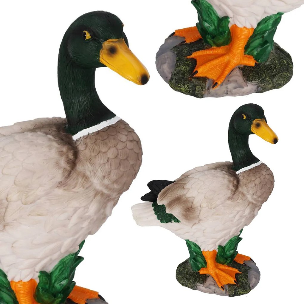 Záhradná figúrka z polistone Duck1, 26,5x21 cm, viacfarebná