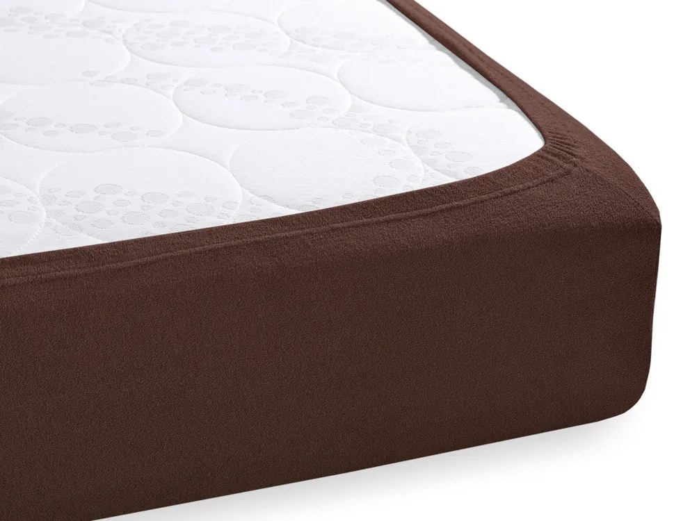 Froté napínacie prestieradlo FR-026 Čokoládovo hnedé 100 x 200 - výška 20 cm