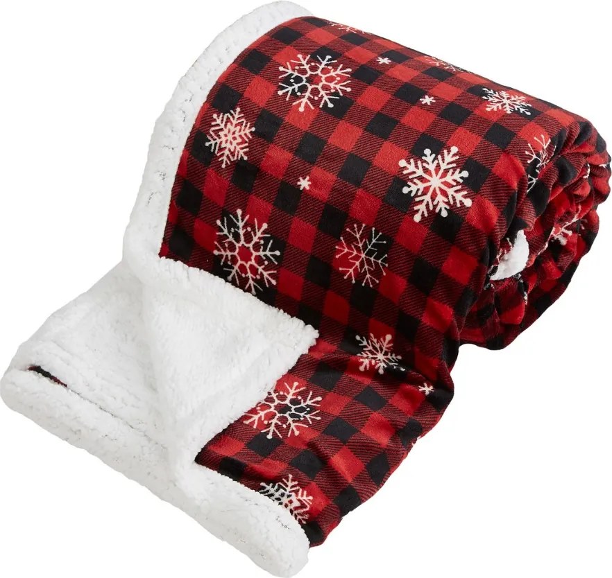 Home Elements Deka s baránkom, 150 x 200 cm, Káro s vločkami