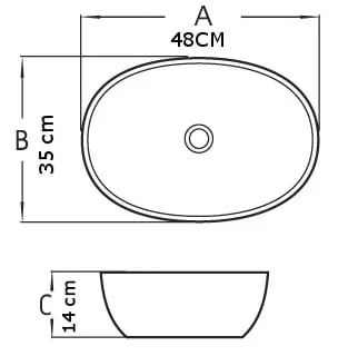 Mexen Viki umývadlo, 48x35 cm, tmavá šedá matná, 21054871