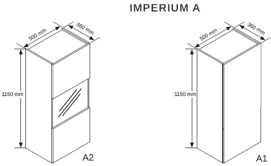 Obývacia zostava Imperium 1 - biela / čierny lesk