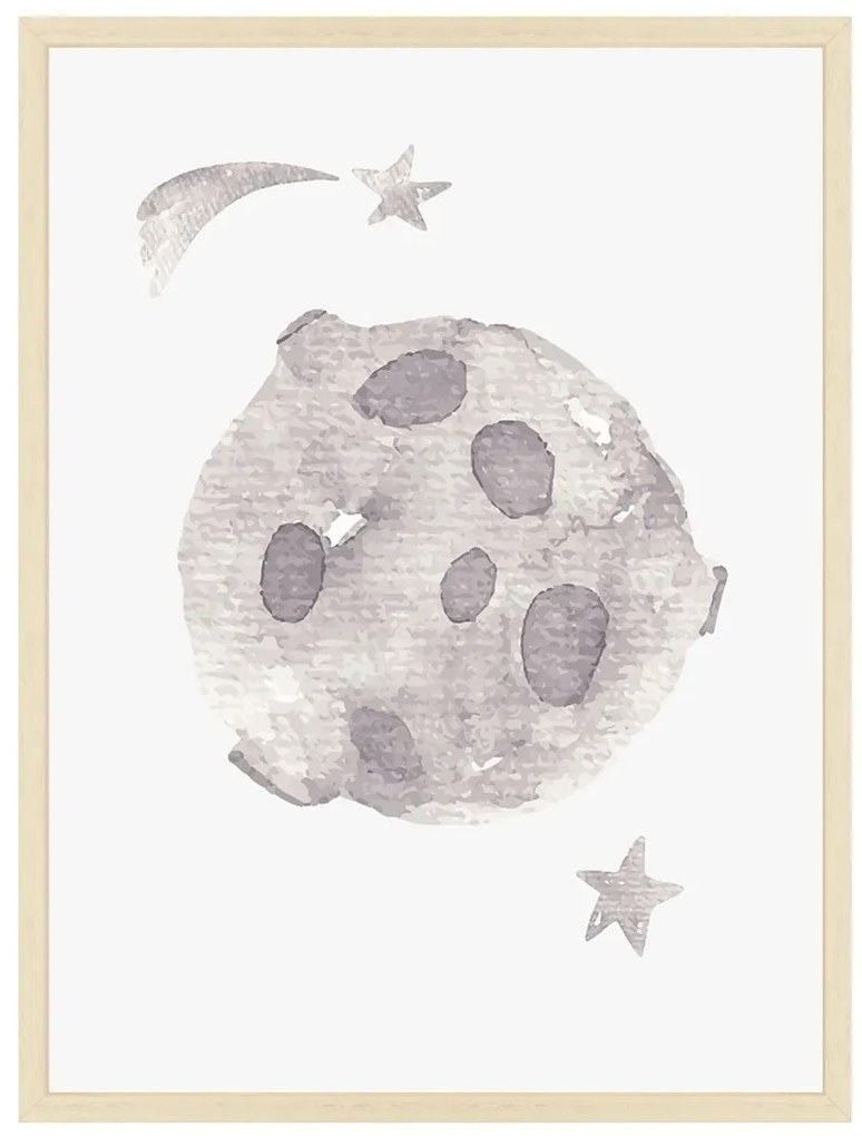 Watercolor Space - mesiac - obraz do detskej izby Bez rámu | Dolope