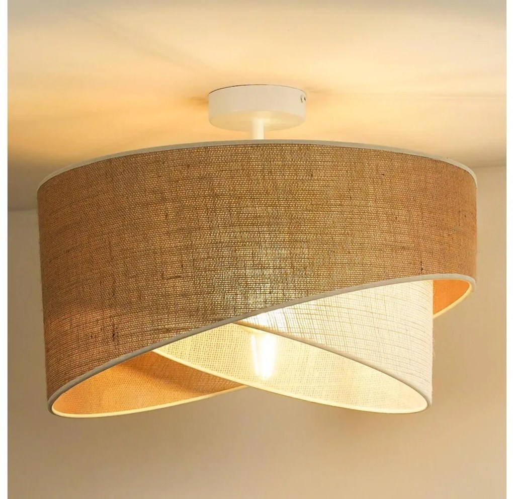 Duolla - Prisadený luster YUTE CELLO 1xE27/15W/230V pr. 45 cm hnedá/šedá